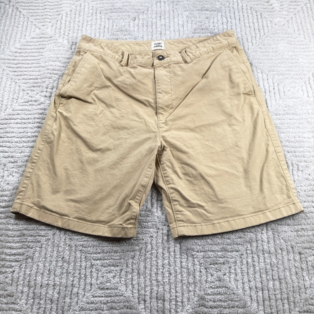 Flint and Tinder Chino Shorts Mens 34 Tan Cotton Stretch Casual Huckberry 365